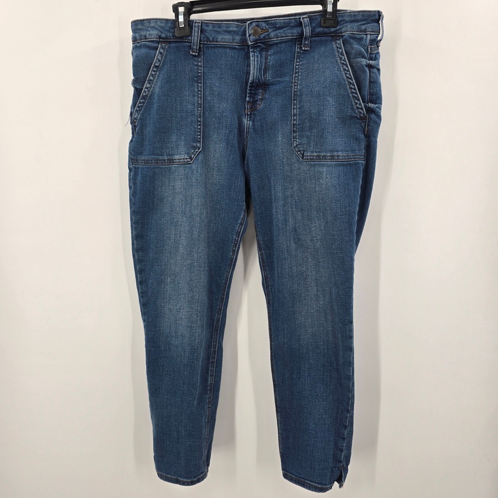 PERMANENT‎ Women's Blue Denim Utility Cargo Pants Size 14